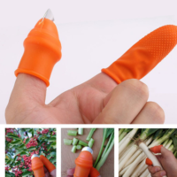 Silicone Thumb Knife Finger Protector Vegetable Harvesting Plant Blade Scissors Cutting  Rings Garden Gloves