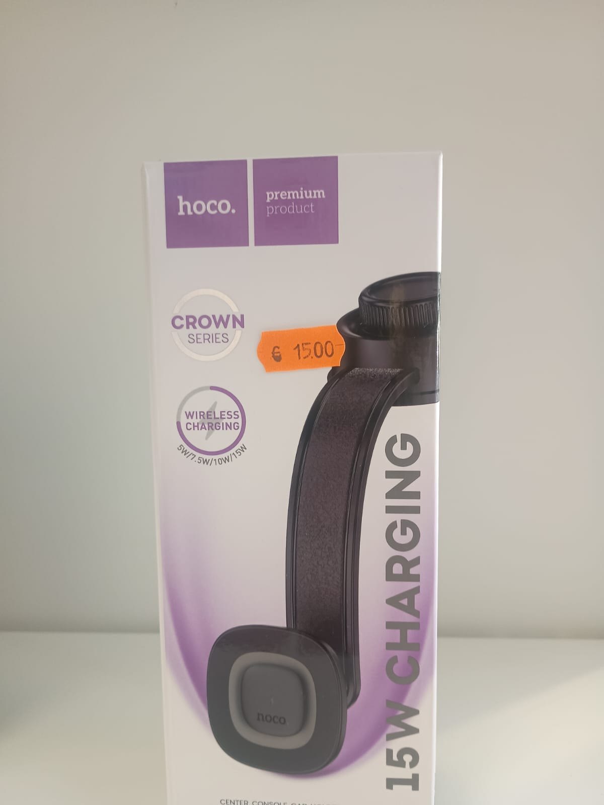 Supporto con ricarica wireless 15 W Hoco Crown Series