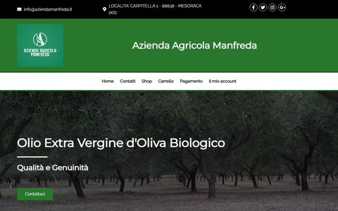 Anteprima del sito Azienda Agricola Manfreda